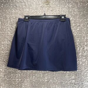 Maxine of Hollywood Women Swim Skirt Blue Nylon Lined Size 12 Slimming